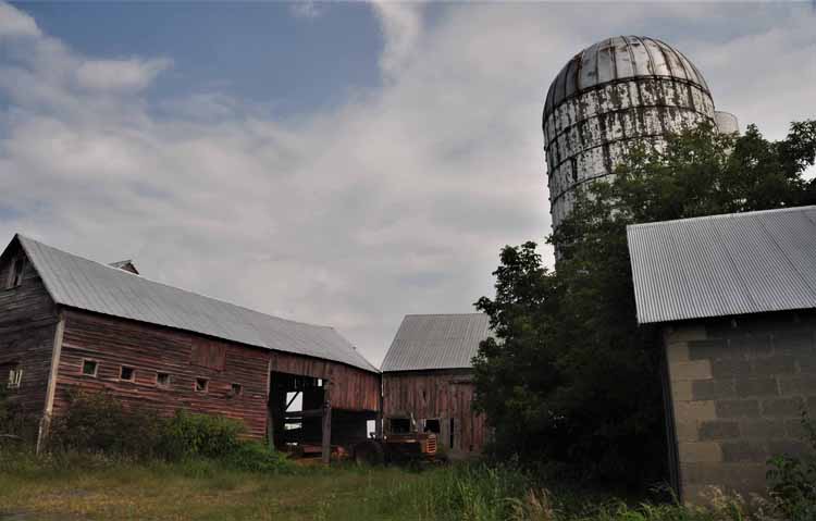 silo and barn